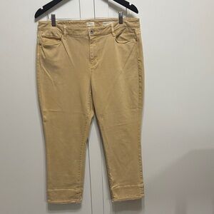 JJill Authentic Fit cropped frayed hem jeans, size 14